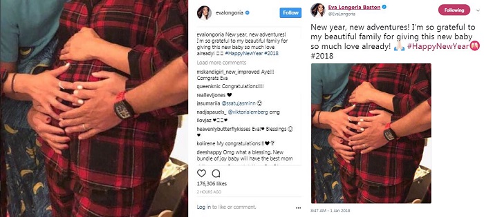 Eva Longoria growing baby bump pictures on Instagram and Twitter