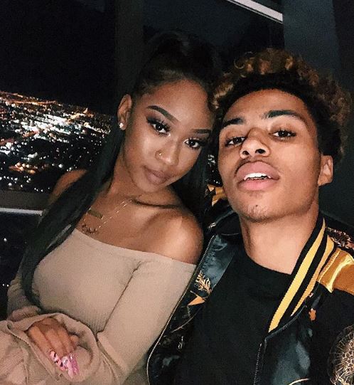Lucas Coly with his girlfriend Amber H celebrating two years of relationship