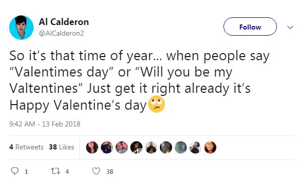 Al talked about Valentine day