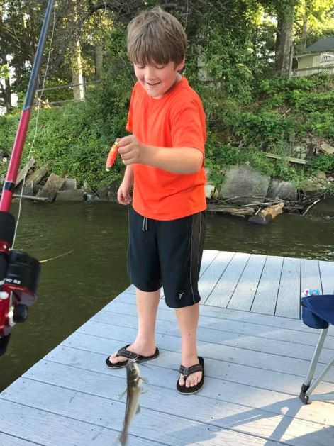 Brody Rose learning fishing