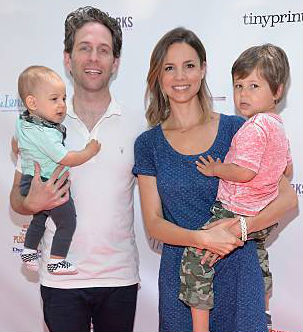 Glenn Howerton with children and wife