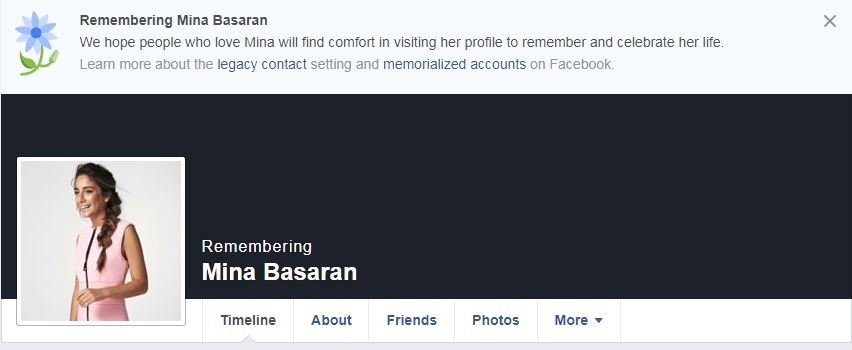 Remembering Mina Basaran by Facebook