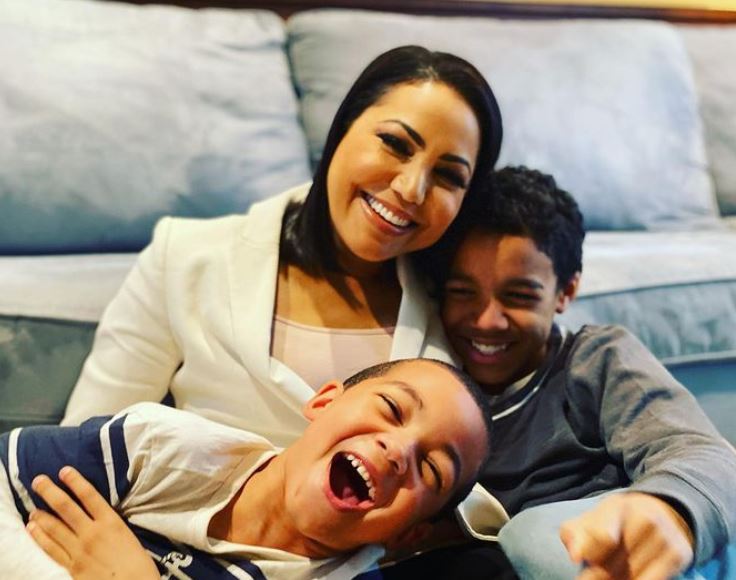 Stephanie Ramos with her sons, Xavier and Gio