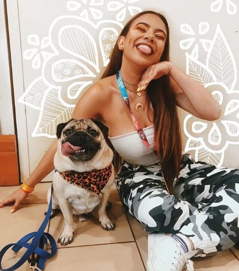 Adelaine with her pug