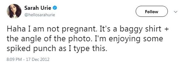 Sarah cleared about her pregnancy news