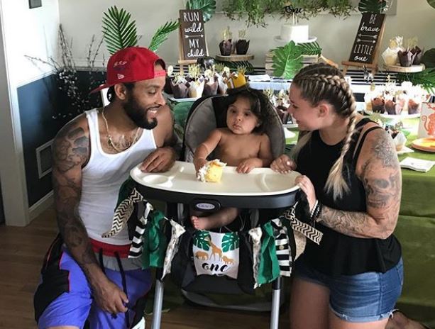 Kailyn and Chris celebrating their child birthday