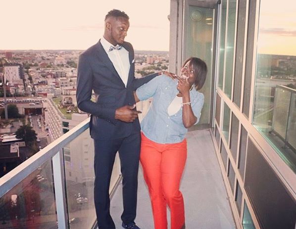 Jerami Grant with his mother