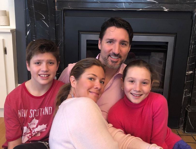 Sophie with her husband, Justin Trudeau, and kids