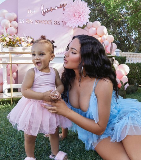Celebrating Easter with her daughter Dove